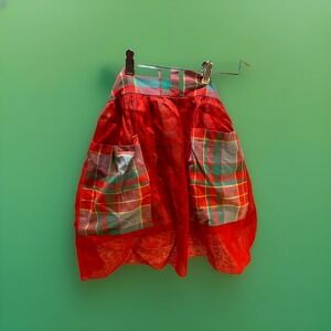 Half Christmas Apron Holiday can be worn on‎ both sides pockets Vintage